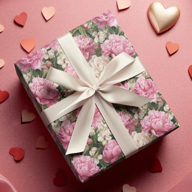 Papel De Presente Pink & White Floral Pattern Easter Wrapping Paper (Criador carregado)