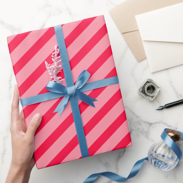 Papel De Presente pink-white stripes – pink-weiß gestreift (Presentear)