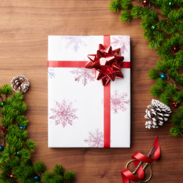 Papel De Presente Pink Winter Wonderland Floco de Neve Primeiro Aniv