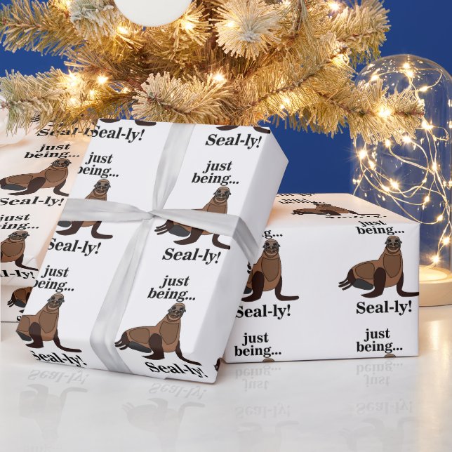 Papel De Presente Pinnipeds Seal Funny (Feriados)
