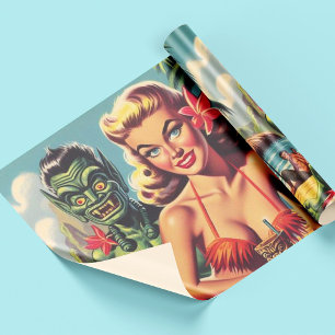 Papel De Presente Pino para cima do Vintage Tiki