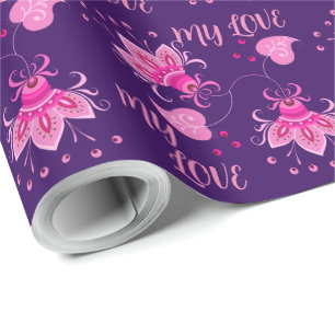 PAPEL DE PRESENTE PINQUE FLORES COMO PRESENTE PARA O SEU AMANTE