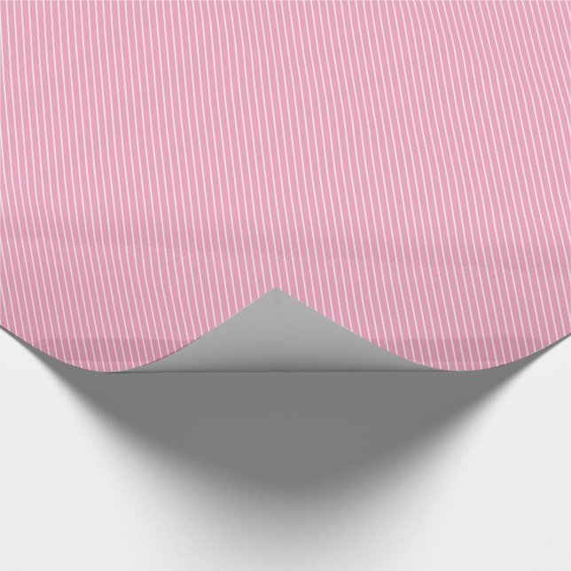 Papel De Presente Pinstripes diagonais - rosa-shell e branco (Ponta)