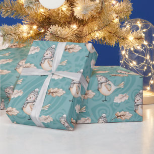 Papel De Presente Pintado à mão com aquarela azul