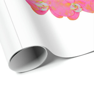 Papel De Presente Pintagem de cor d'água rosa