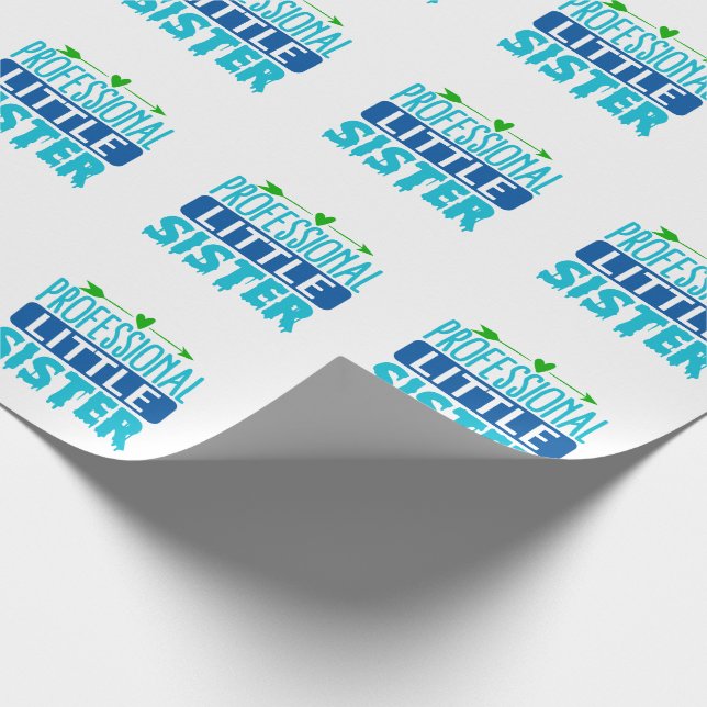 Papel De Presente Pinto Azul de Irmã Pequena Profissional (Ponta)