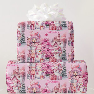 Papel De Presente Pinto-de-natal doce, adiciona nome de moça Árvore 