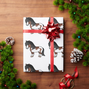 Papel De Presente Pinto Shetland Pinto Pôneo Pôneo Pinto Padrão