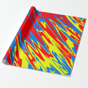 Papel De Presente Pintor Vermelho Amarelo Azul