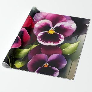 Papel De Presente pintura a aquarela bonito maroon daek vermelha pan