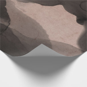 Papel De Presente Pintura a tinta da marfim-preto abstrato