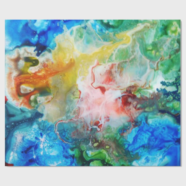 Papel De Presente Pintura abstrata colorida da galáxia (Aberto)