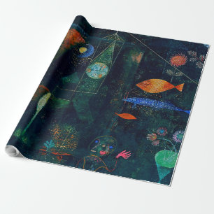 Papel De Presente Pintura Abstrata Magia dos Peixes de Paul Klee Art