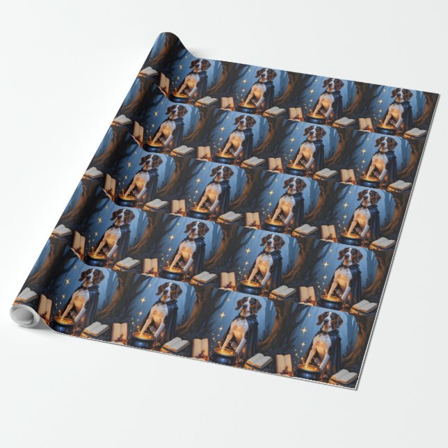 Papel De Presente Pintura caprichosa de Halloween do Bluetick Coonho (Desenrolado)