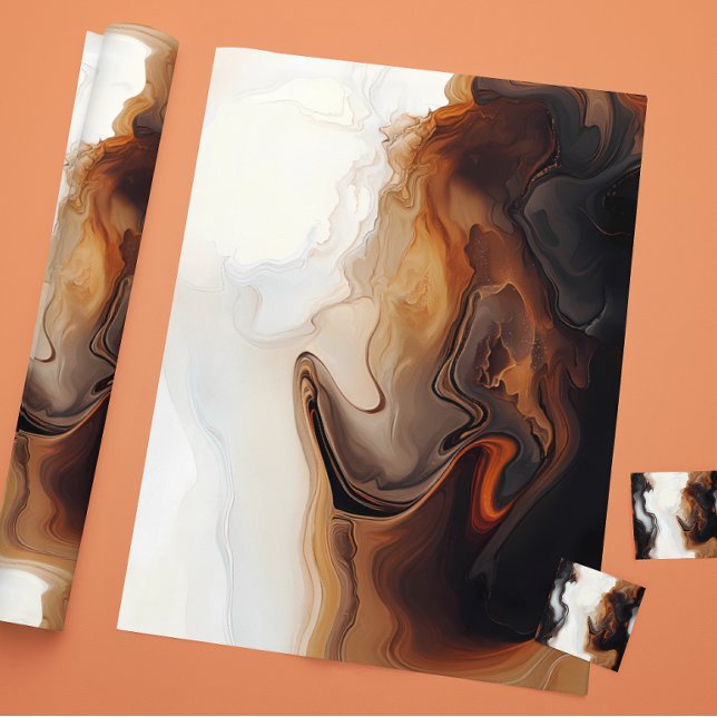 Papel De Presente Pintura com Fluido Marrom arte (Criador carregado)