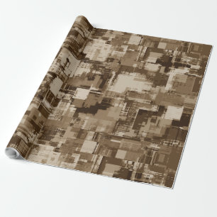 Papel De Presente Pintura Cubista Aconchegante Estética Bege Marrom 