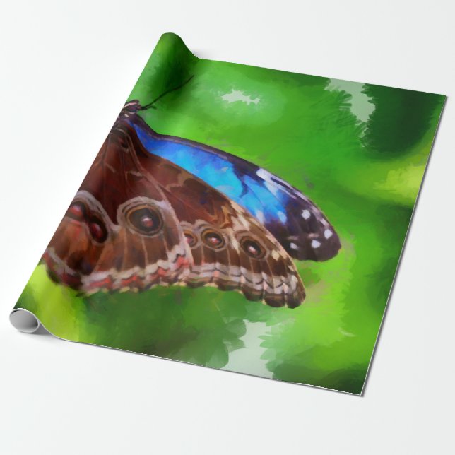 Papel De Presente Pintura da borboleta (Desenrolado)