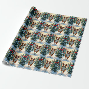 Papel De Presente Pintura da Fazenda de Árvores de Natal do Australi