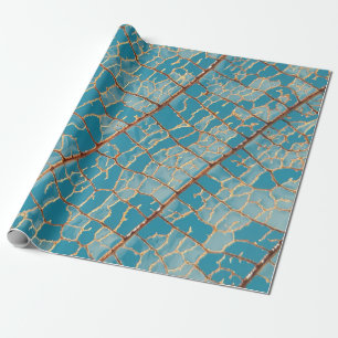 Papel De Presente Pintura de abstrato branco e azul