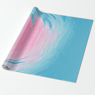 PAPEL DE PRESENTE PINTURA DE ABSTRATO DE AZUL E TINTA 2