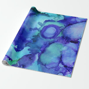 Papel De Presente Pintura de abstrato púrpura e branca