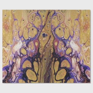 Papel De Presente Pintura de abstrato púrpura e ouro 