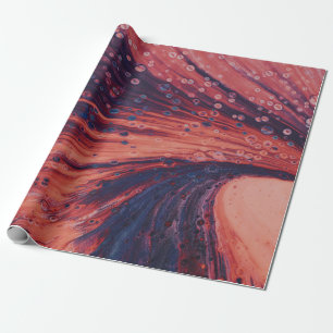 Papel De Presente Pintura de abstrato vermelho e preto