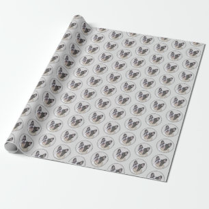 Papel De Presente Pintura de Bulldog Francês (Brindle Pied) - Arte 