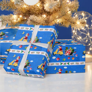 Papel De Presente Pintura de Entrega do Pretador de Natal