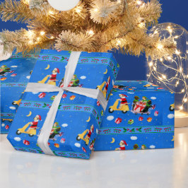 Papel De Presente Pintura de Entrega do Pretador de Natal