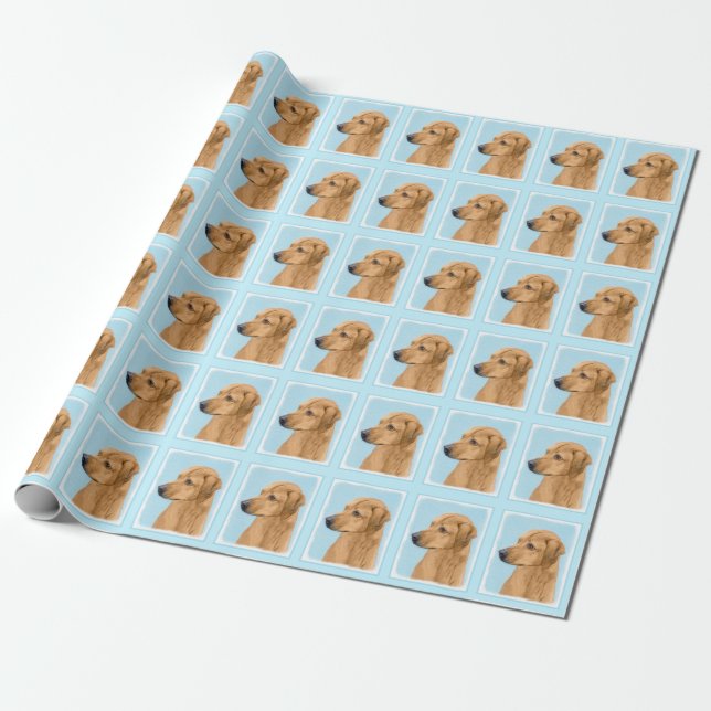 Papel De Presente Pintura de Rhodesian Ridgeback - Arte Original de  (Desenrolado)