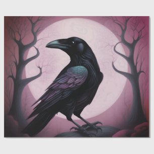 Papel De Presente Pintura de um raven preto