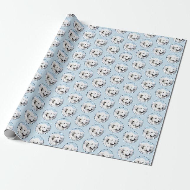 Papel De Presente Pintura dos Pirenéus Excelentes - Arte de Cão Orig (Desenrolado)