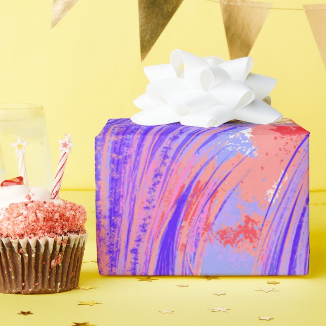 Papel De Presente Pintura e Penas (Festa de aniversário)