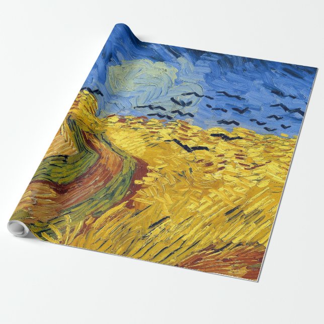 Papel De Presente Pintura impressionista Campos de Trigo de Van Gogh (Desenrolado)
