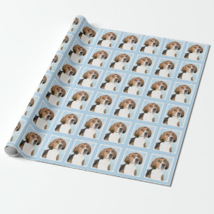 Papel De Presente Pintura Inglesa em Foxhound - Arte Cachorro Origin