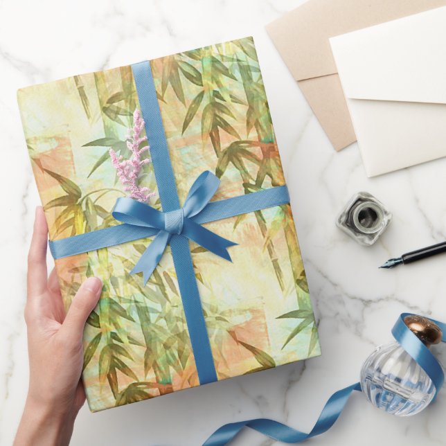 Papel De Presente Pintura na Floresta Bamboo (Presentear)
