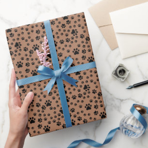 Papel De Presente Pintura preta imprime em castanho