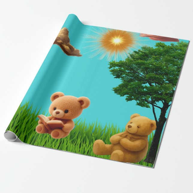 Papel De Presente Piquenique do Ursinho (Desenrolado)