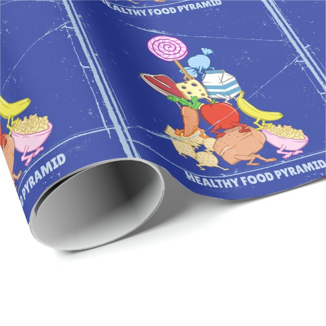 Papel De Presente Pirâmide de alimentos saudáveis ilustração de dese (Ponta do rolo)