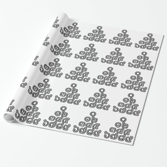 Papel De Presente Pirâmide Tailandesa de Números ♦ Esquema de Língua (Desenrolado)