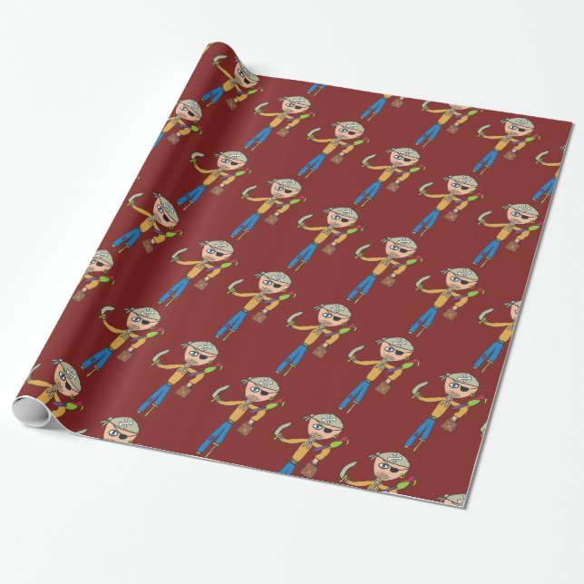 Papel De Presente Pirata (Desenrolado)