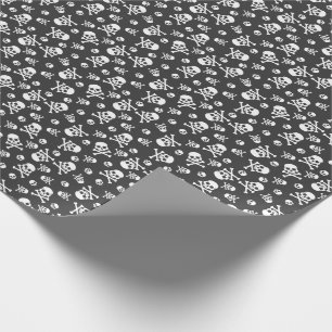 Papel De Presente Pirata de Mini Crânio e Ossos