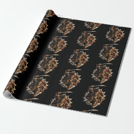 Papel De Presente Piratas Esqueleto Explodindo do Portal