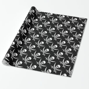 Papel De Presente Pirate Skull Jolly Roger