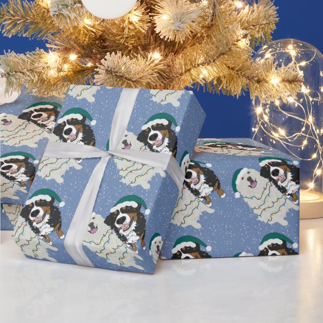 Papel De Presente Pirenéus Excelentes de Natal e Cão de Montanha Ber (Feriados)