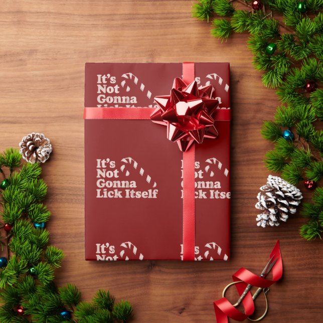 Papel De Presente Pirulito Engraçado de Natal Lambe a Si Mesmo (Presente de Natal)