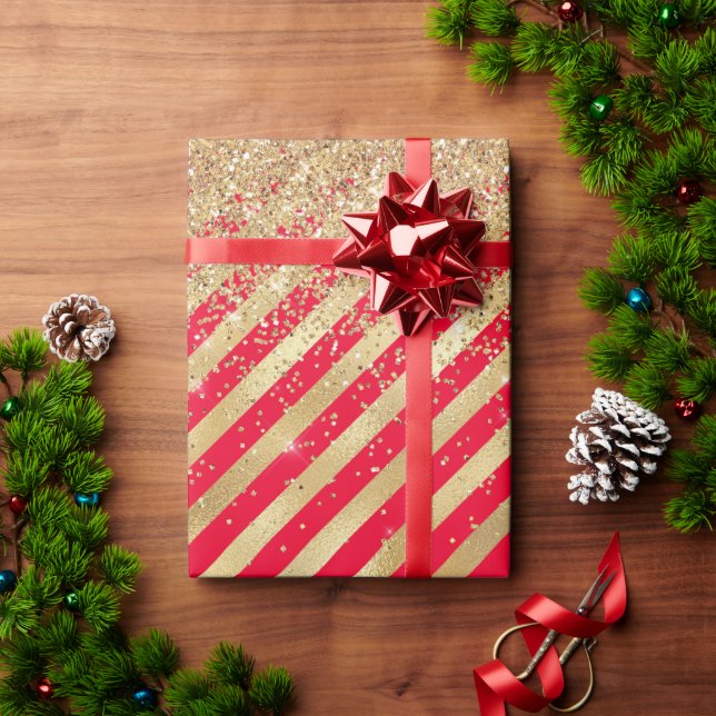 Papel De Presente Pisca-Pisca de Natal Brilhante (Presente de Natal)