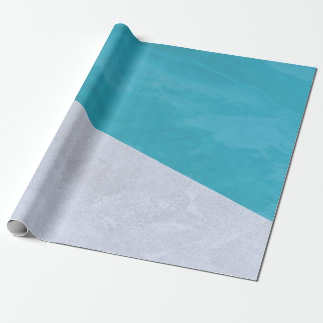 Papel De Presente Piso de cinza vazio ao lado da piscina (Desenrolado)