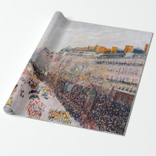 Papel De Presente Pissarro - Montmartre, Terça-feira de Carnaval no